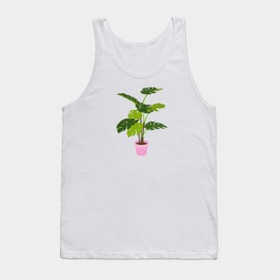 Potted Monstera Plant Pink Tank Top